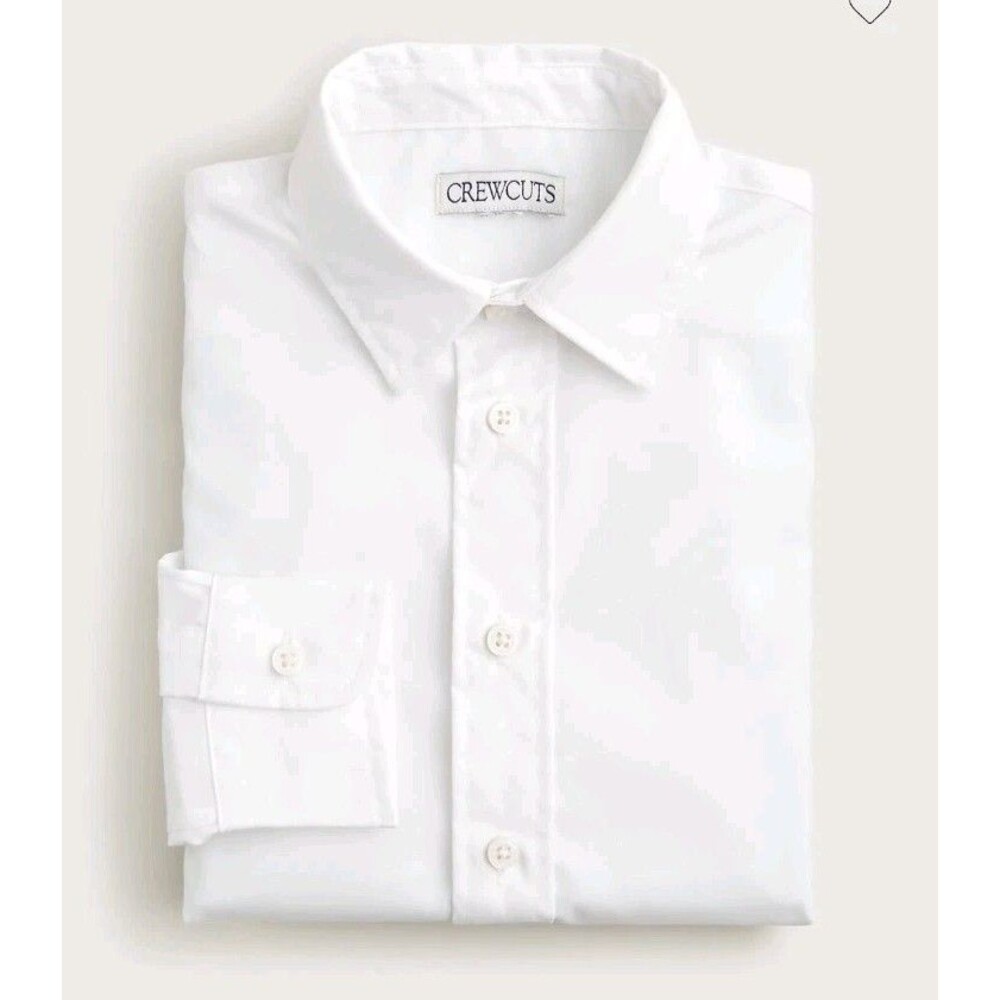 Crewcuts Ludlow Premium Fine Cotton Dress Shirt White MARK FRONT Size 14 NWT